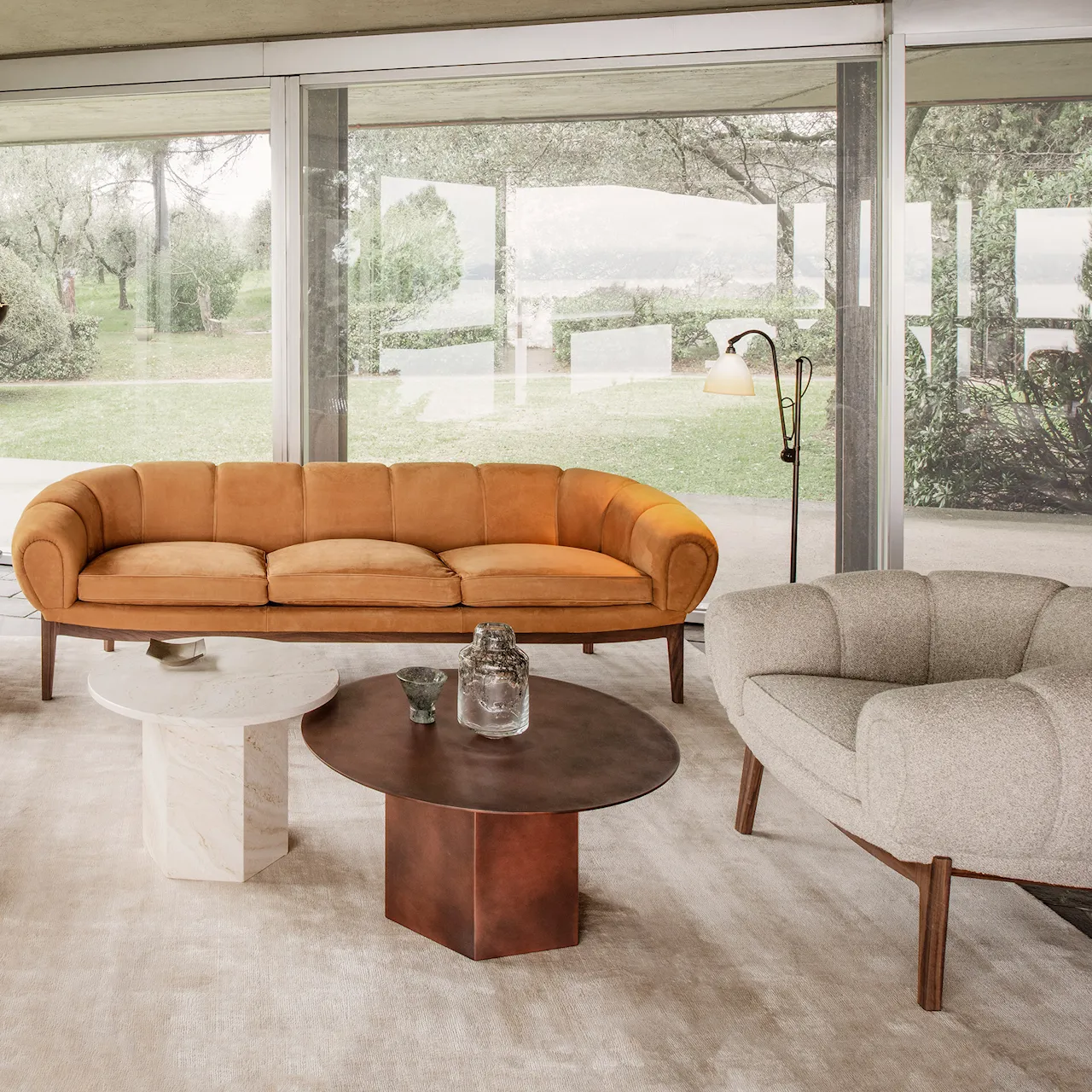 Croissant 3-seters sofa eik